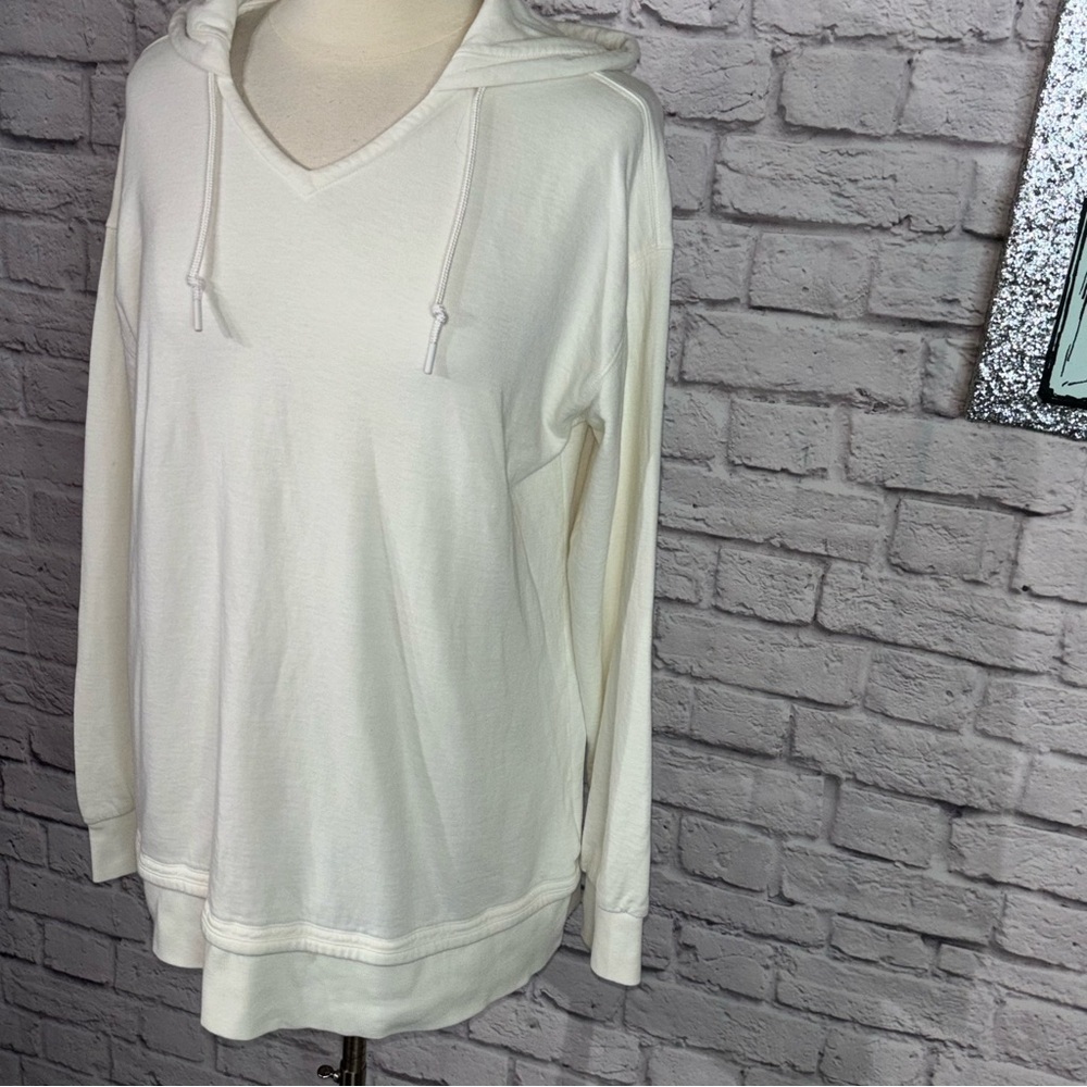 Athleta Sundown Alliance Hoodie M Magnolia White Soft Organic Cotton - Picture 5 of 11